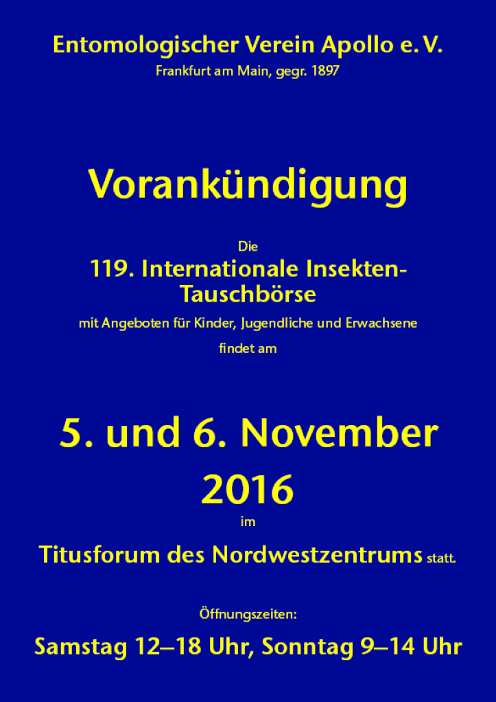 International Insectfair Frankfurt am Main 2016
